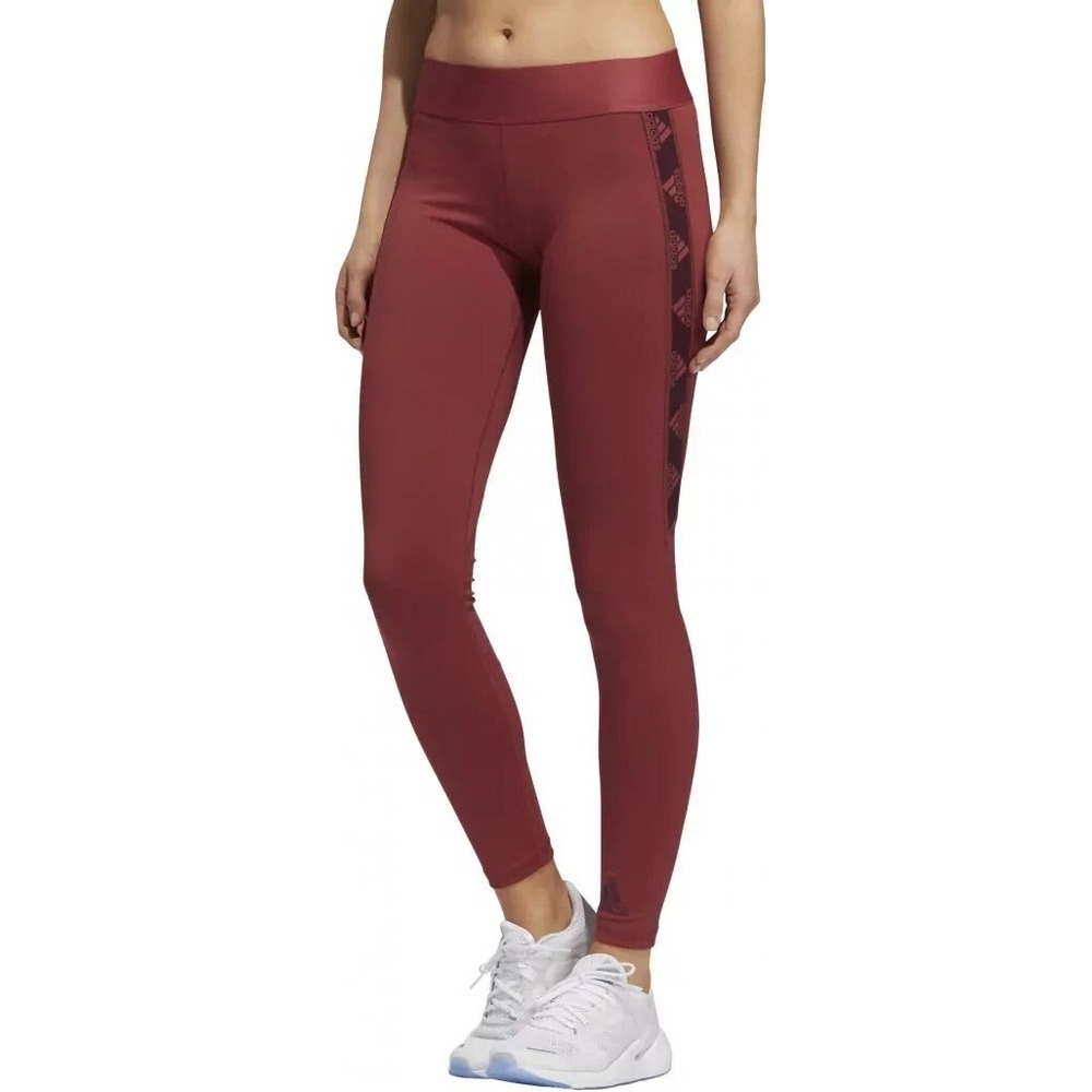 Adidas  Women Ask Bos T Burgundy/Red Compression‎ Leggings NWT XS LONG length